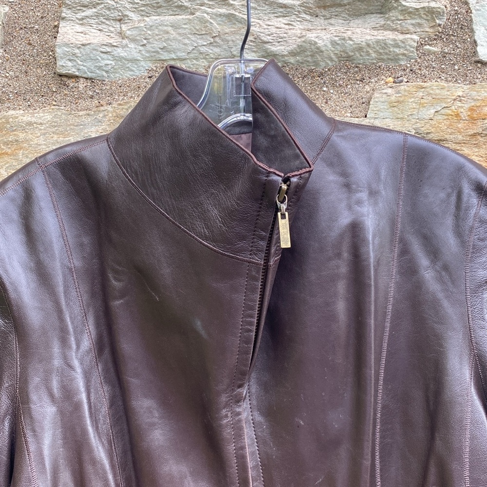 Cole Haan Lambskin Leather Jacket - Picture 2 of 7